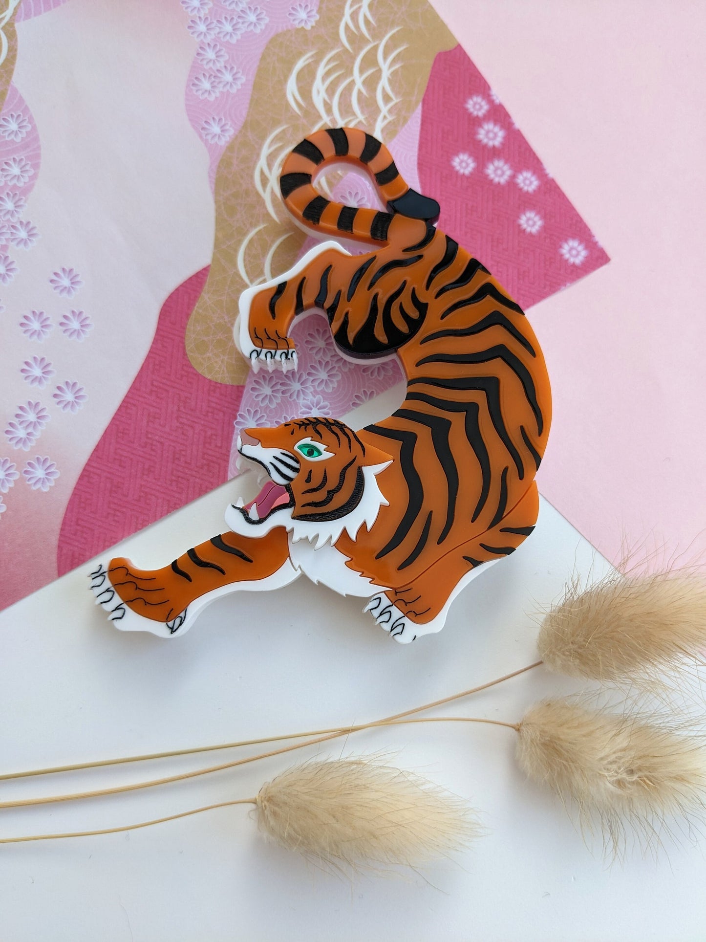 PRE ORDER Statement Orange Tiger Brooch