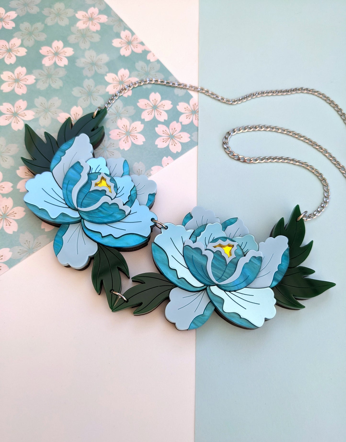 PRE ORDER Statement Peony Necklace - Teal