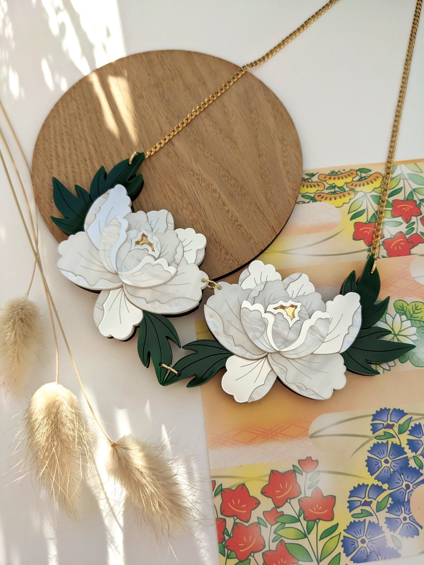 PRE ORDER Statement Peony Necklace - White