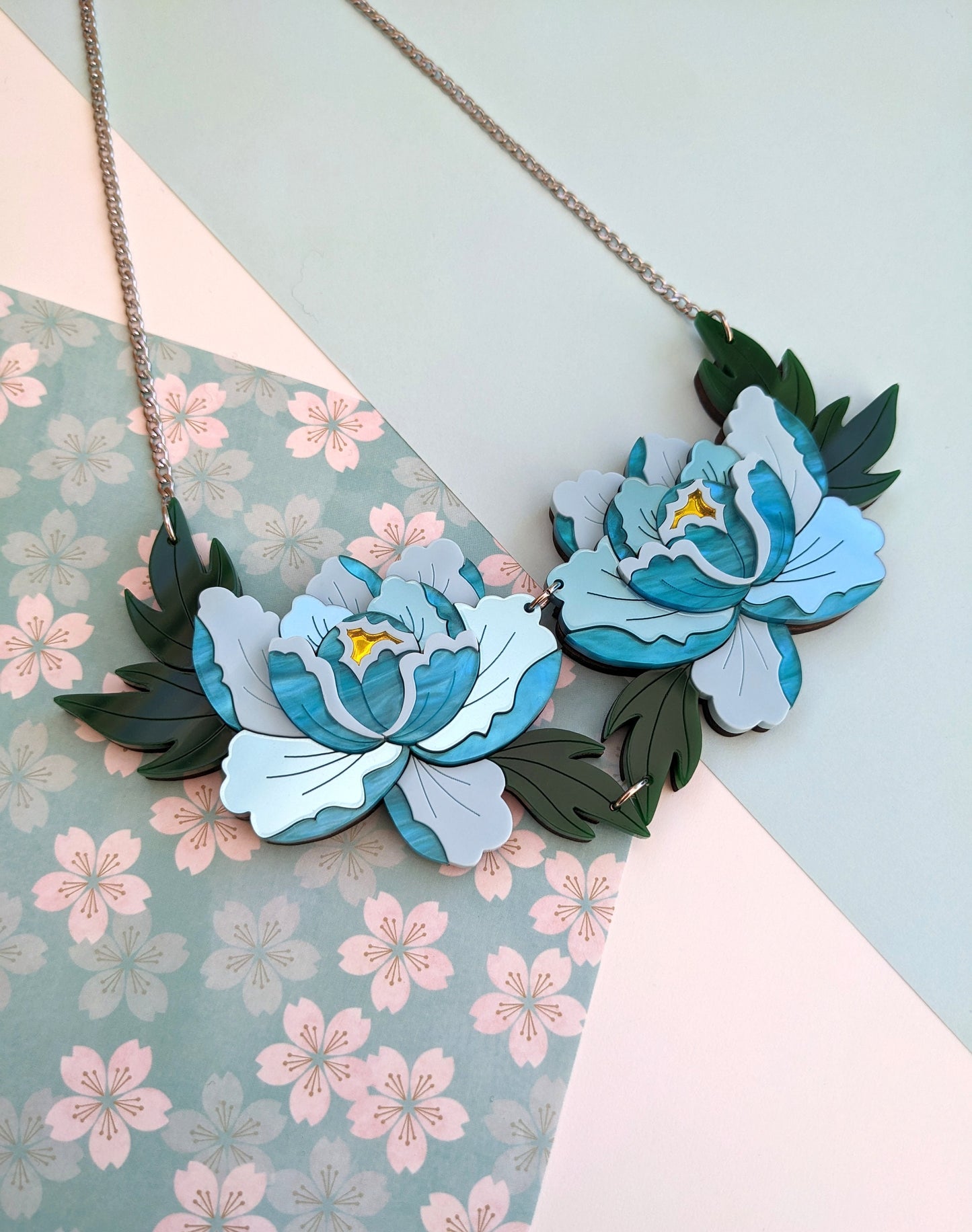 PRE ORDER Statement Peony Necklace - Teal