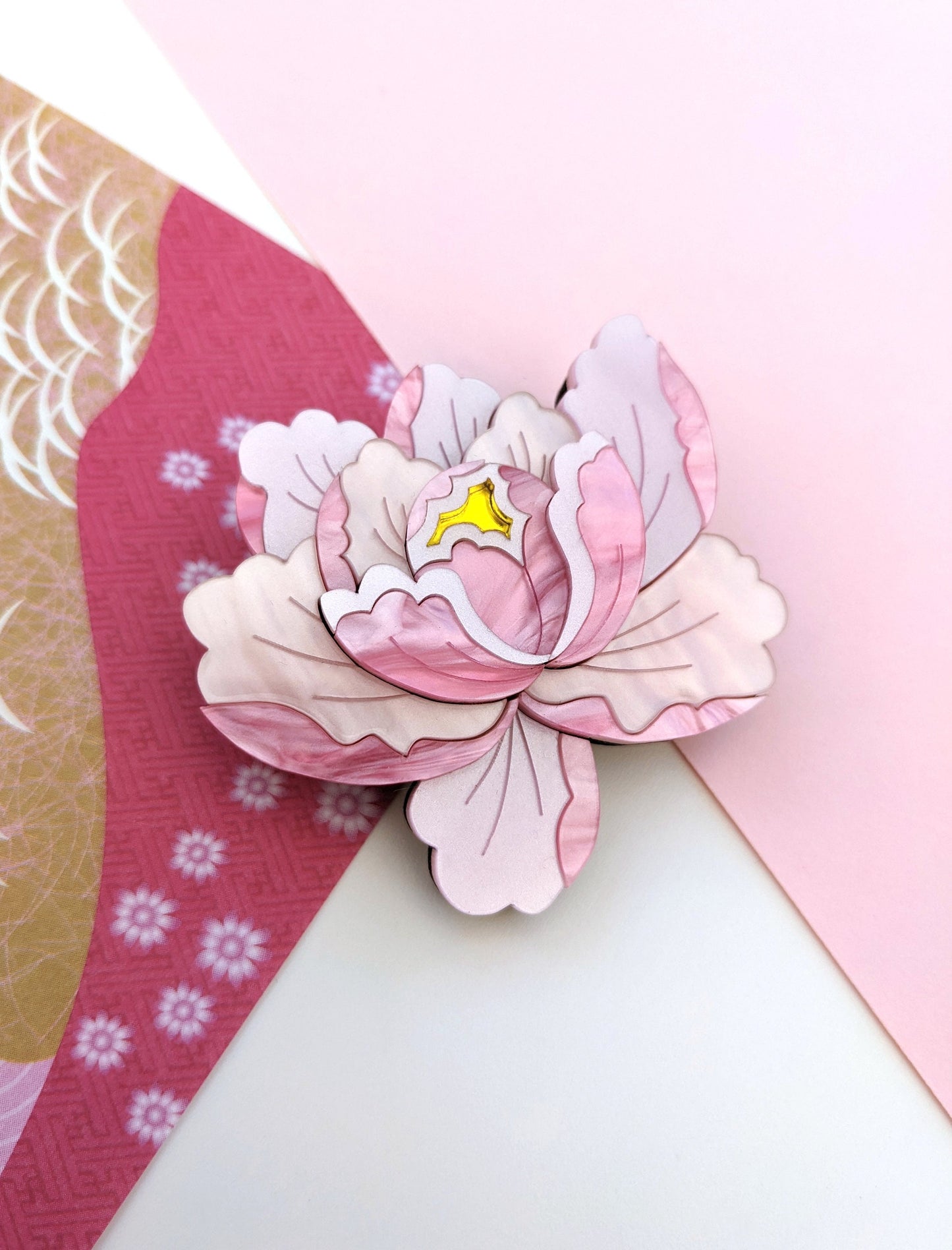 PRE ORDER Peony Brooch - Delicate Pink