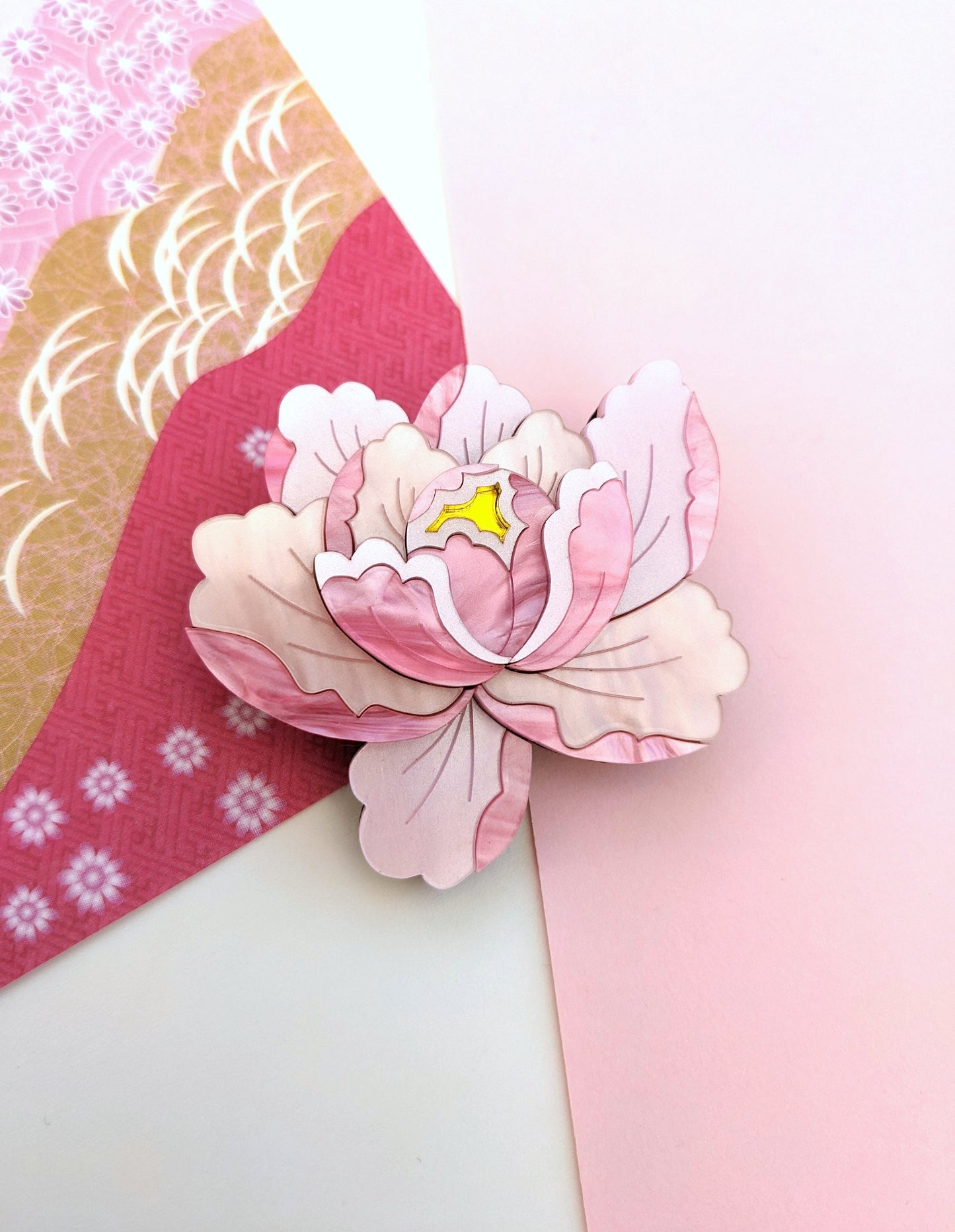 PRE ORDER Peony Brooch - Delicate Pink