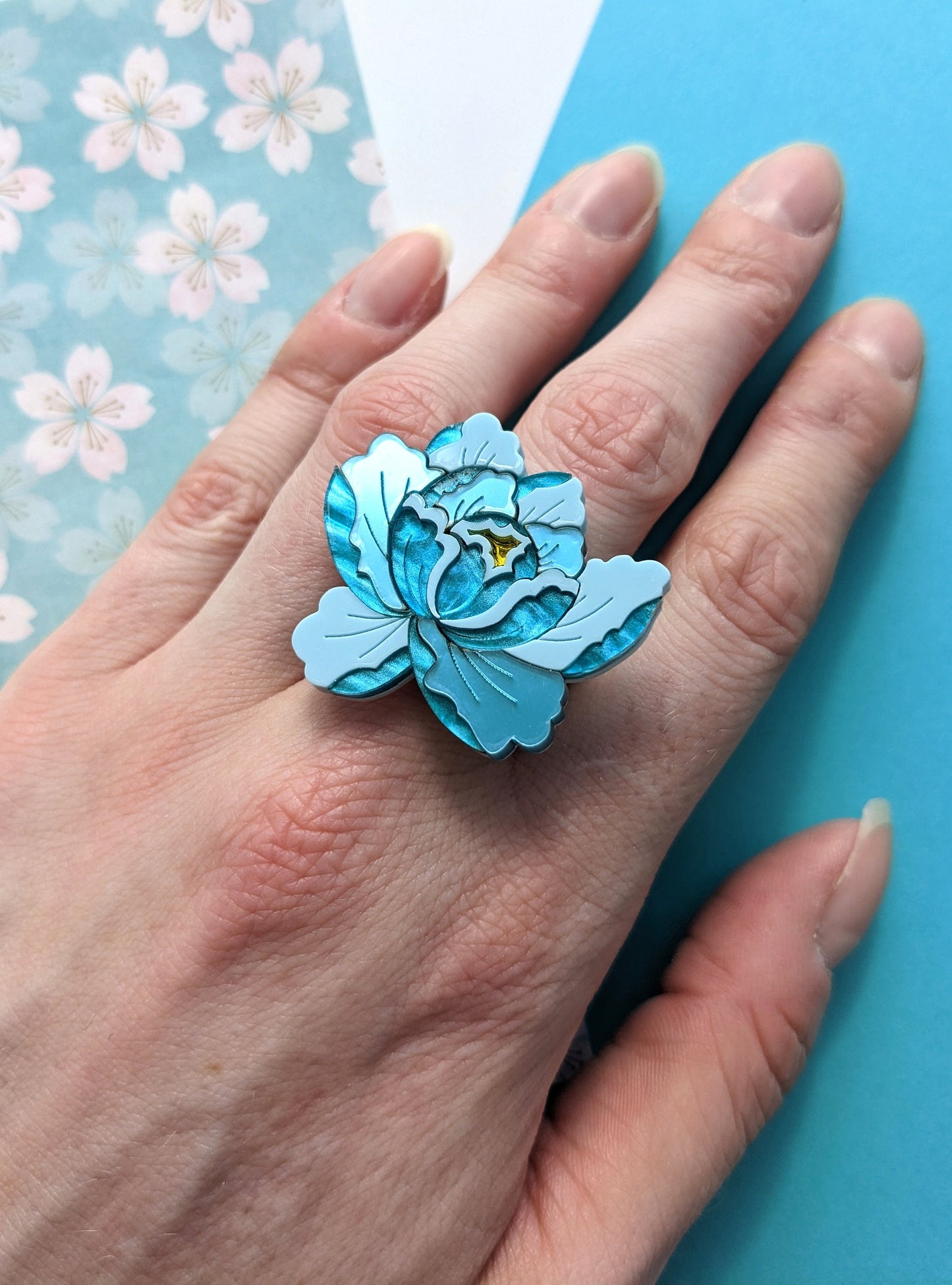 PRE ORDER Peony Ring - Teal