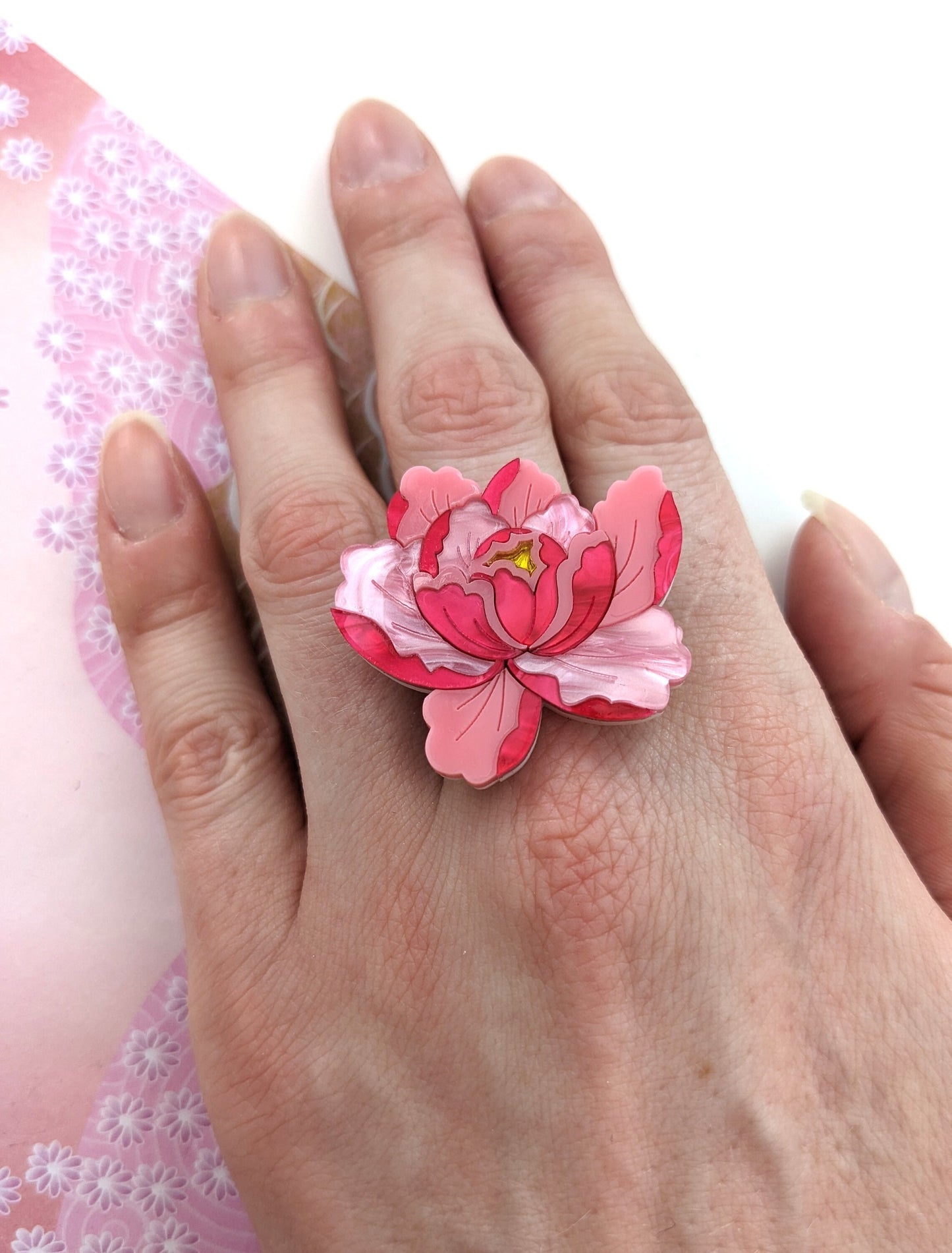 PRE ORDER Peony Ring - Bright Pink