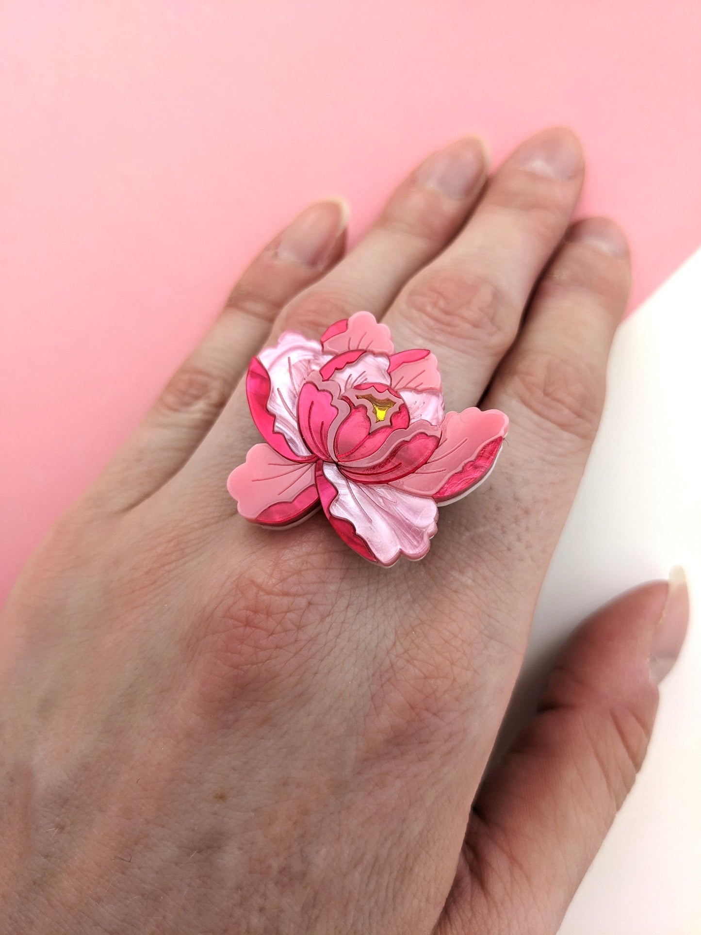 PRE ORDER Peony Ring - Bright Pink