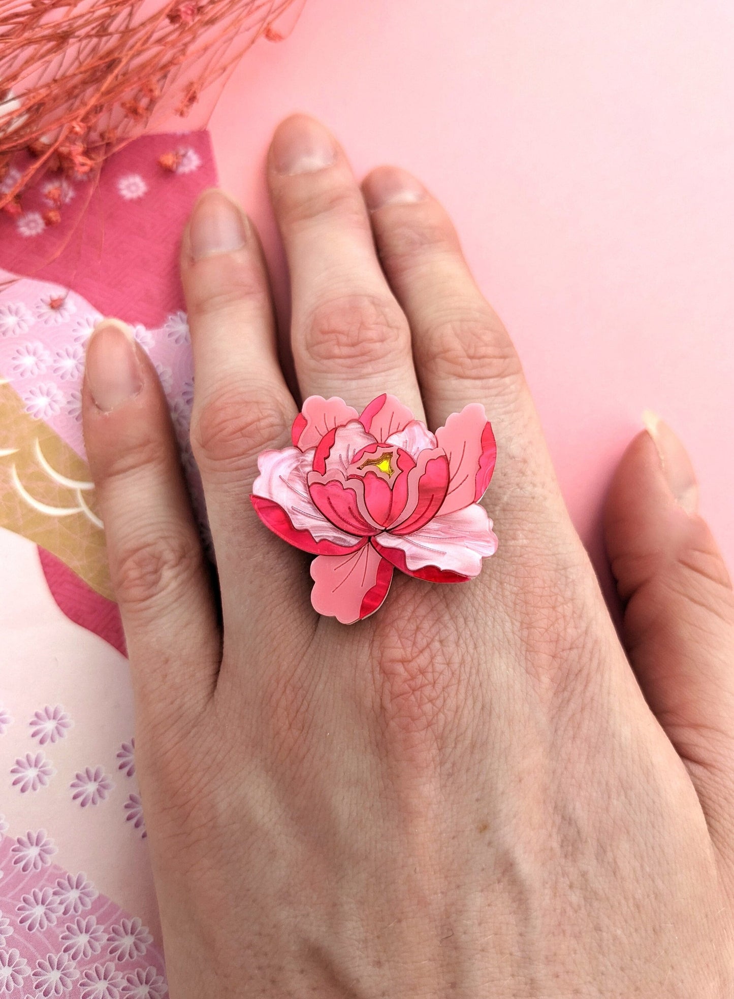 PRE ORDER Peony Ring - Bright Pink