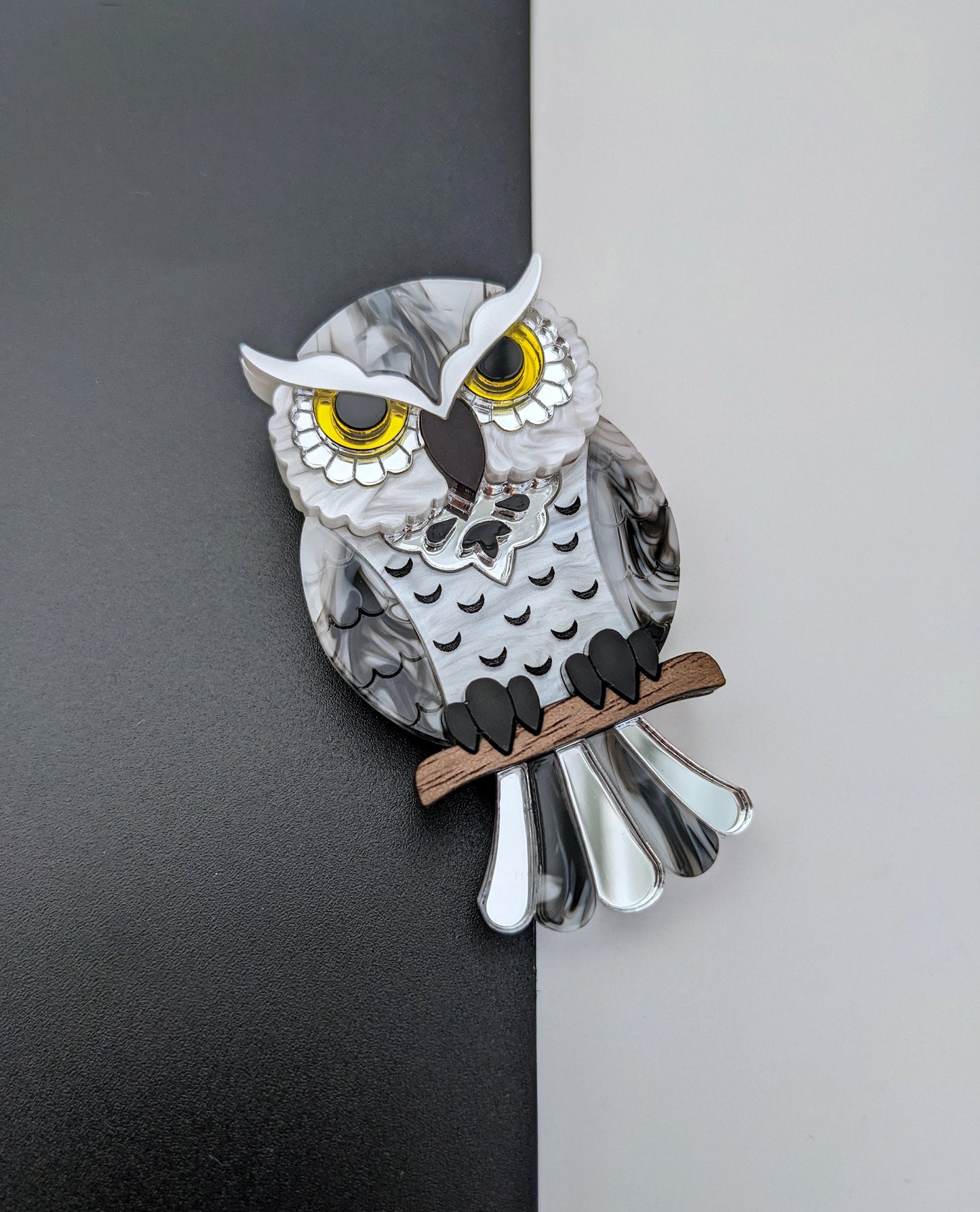 PRE ORDER Owl Brooch 'Snowy'