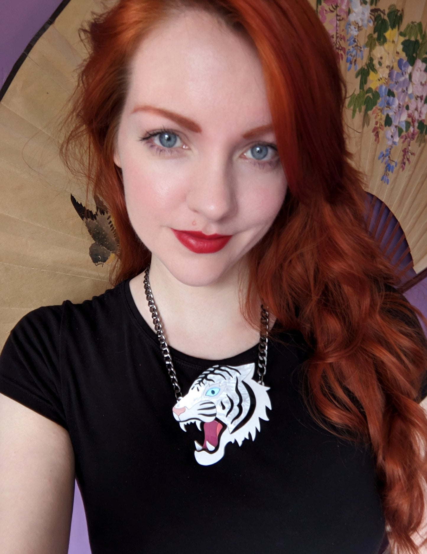 PRE ORDER Japanese Inspired Tiger Necklace - White