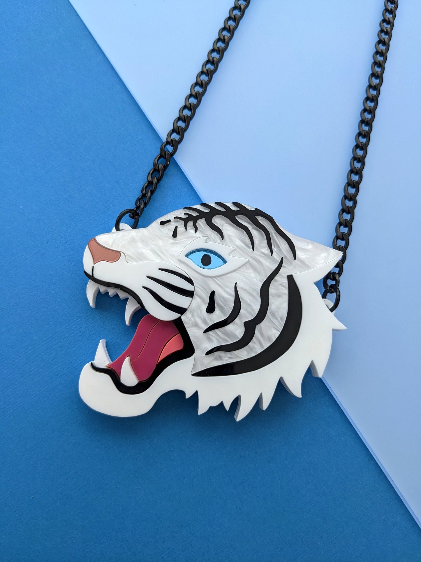 PRE ORDER Japanese Inspired Tiger Necklace - White