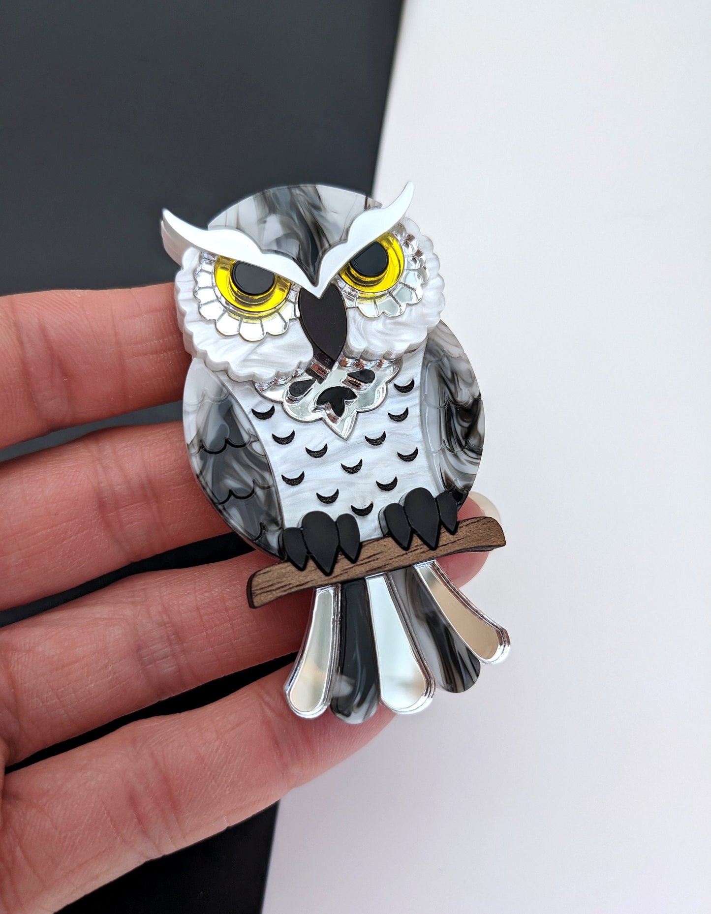 PRE ORDER Owl Brooch 'Snowy'